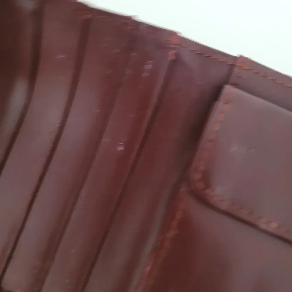 Must De Cartier Men's Bifold Leather Bordeaux‎ Red Wallet Medium Retro Bill Fair